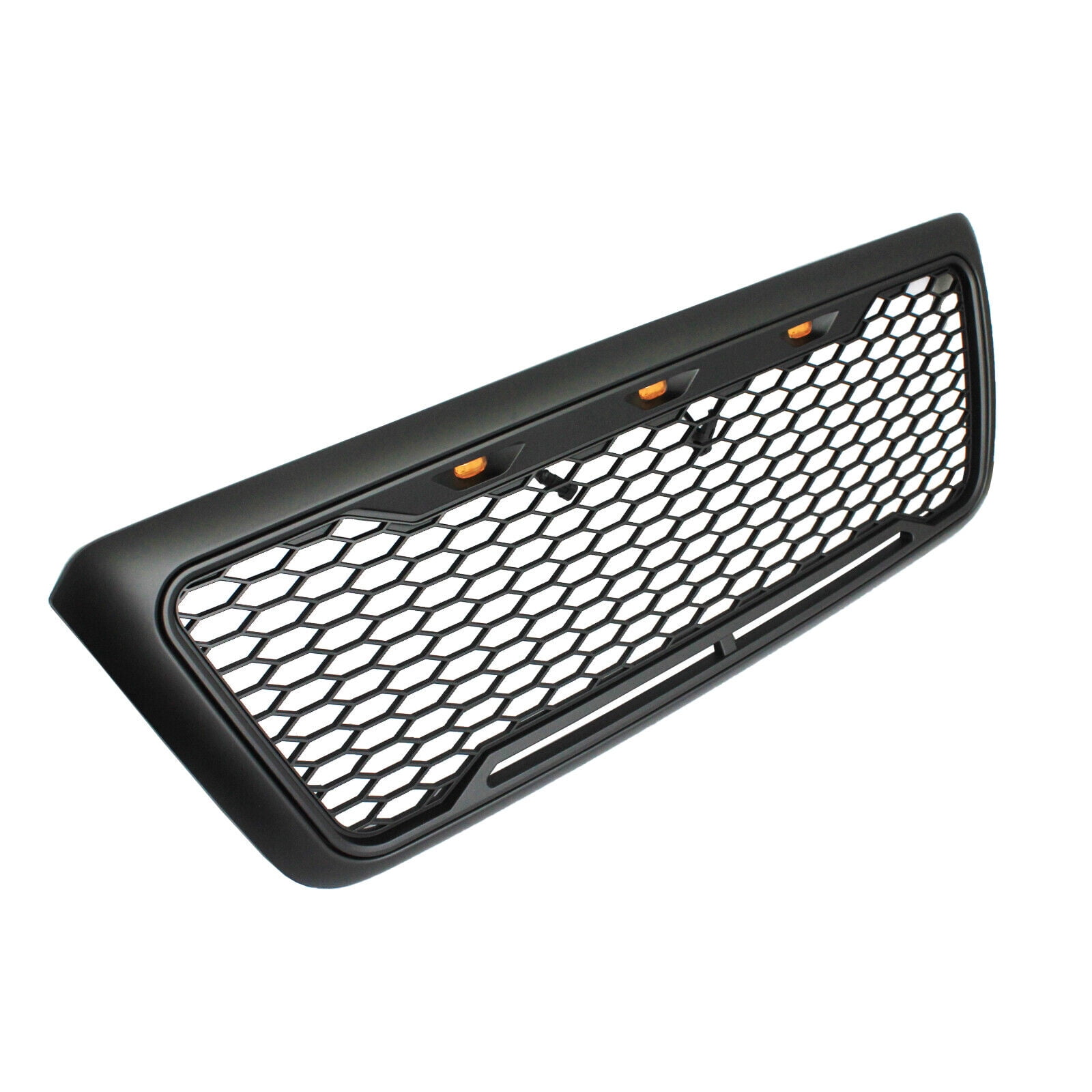 Raptor Style Front Bumper Grille For 2004-2008 Ford F-150 – Black W/ Lights – Direct Fit
