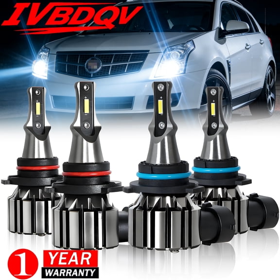 Fits 2004-2009 Cadillac SRX LED Headlights Bulb High Low Beam Light Set Replacement Kit