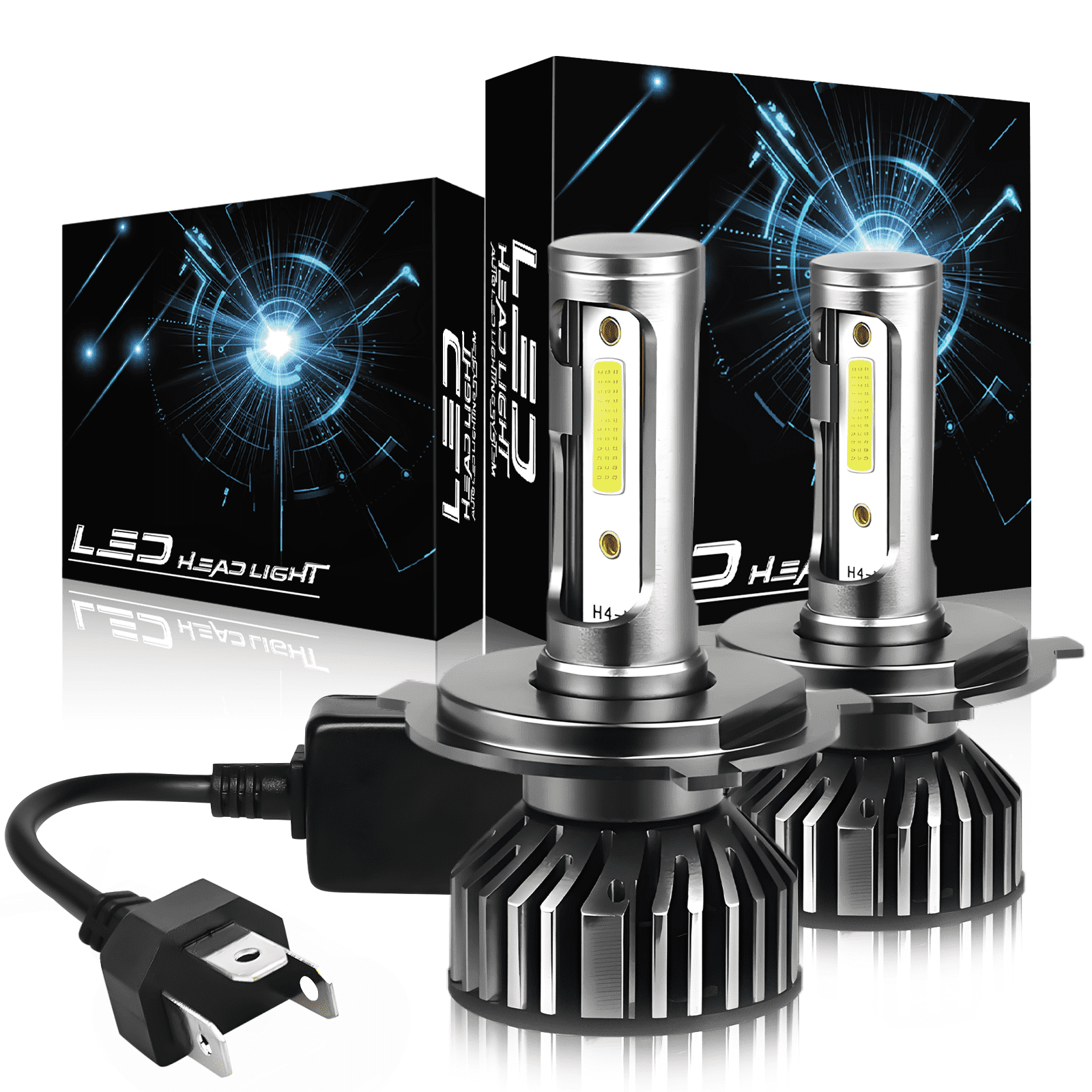 Fits 2004-2009 Toyota Prius LED Headlights Bulb H4/9003 High Low Beam Kit 6000K White Lamp
