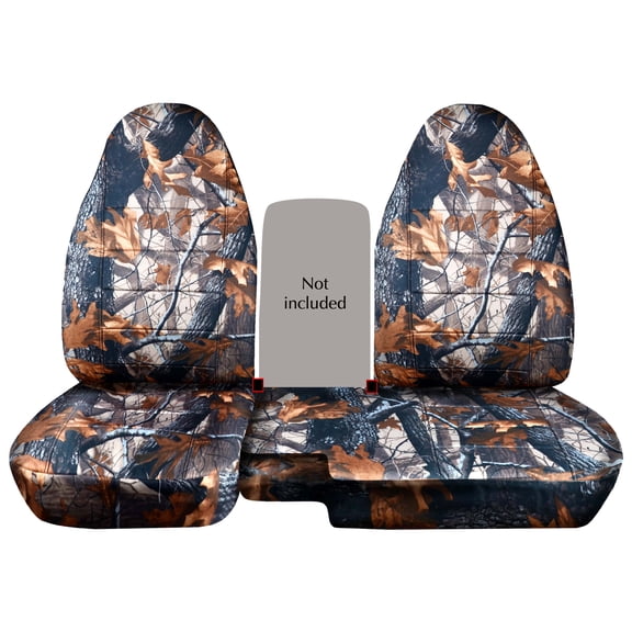 Fits 2004-2012 Ford Ranger/Mazda B-Series Camouflage Seat Covers 60/40 Hi Back Gray Real Tree