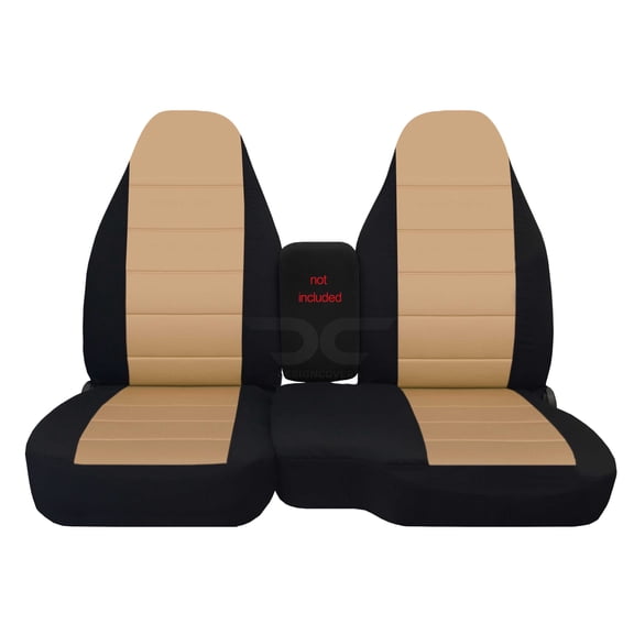 Fits 2004-2012 Ford Ranger/Mazda B-Series Cotton Seat Covers 60/40 Hi Back Black Tan