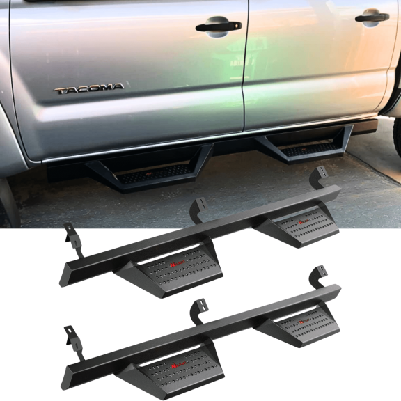 Fits 2005-2023 Toyota Tacoma Double Cab 4" Gutter Black Painted