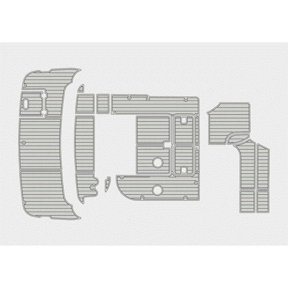 Fits 2005 Cruisers 340 Express, EVA Faux Teak Non-Skid Boat Deck Mat, Anti-Slip Yacht Cockpit Flooring