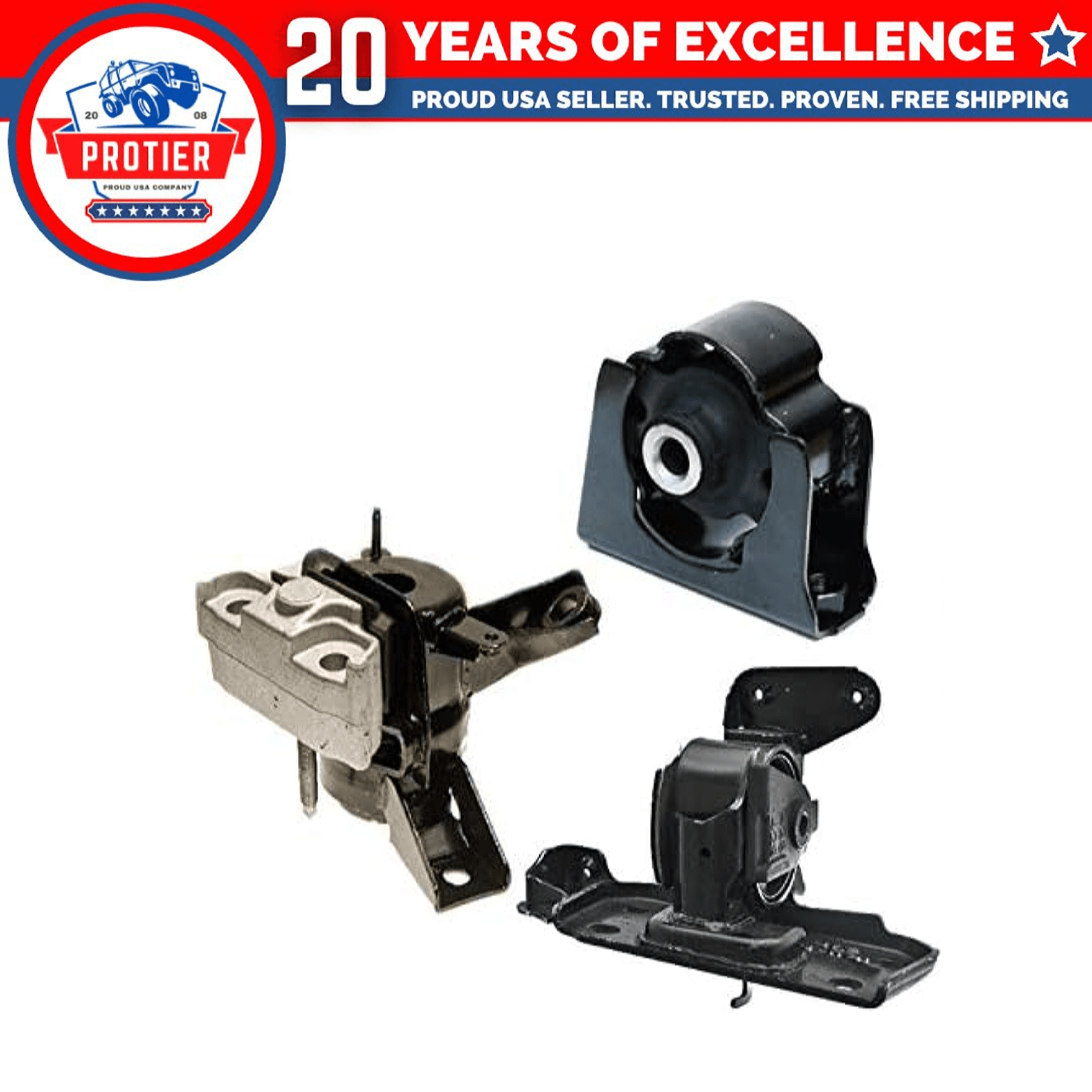 Complete Motor Mount & Transmission Mount Kit For 2006-2008 Toyota RAV4 2.4L - Replaces A62012, A62049HY, A62050, A62064