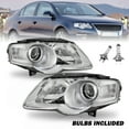 thumbnail image 1 of Fits 2006-2010 Volkswagen VW Passat B6 Chrome Headlights Headlamp Assembly LH+RH, 1 of 8