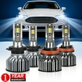 thumbnail image 1 of Fits Ford Fusion 2006-2017 LED Headlight Bulbs, High&Low Beam, Super Bright 6000K White, Plug & Play, 4-Pack, 1 of 9