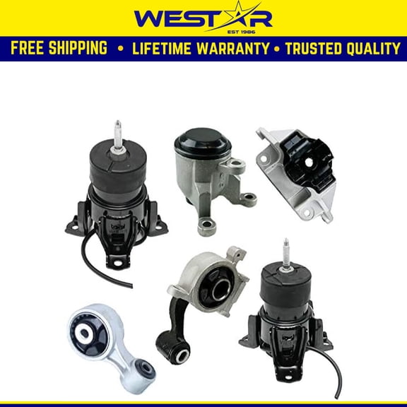 Fits 2007-2012 Nissan Altima 3.5L MANUAL Engine Motor & Trans Mount Set 6pc : A4355HY A4365HY A4356HY A7387 A7363 A7362