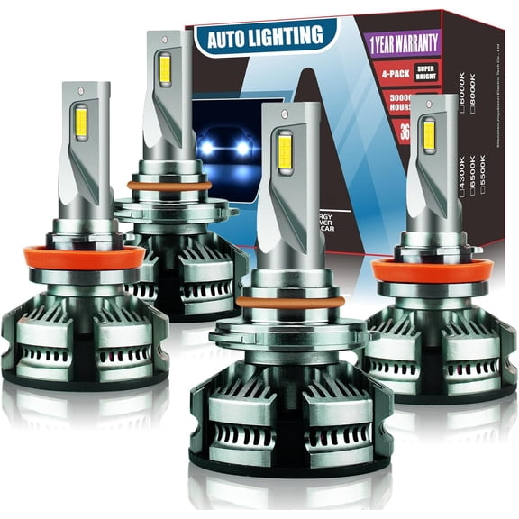 Fits for 2007-2015 Chevy Silverado 1500 2500 3500HD High Low Beam Light Bulbs Combo Fog Lights 6000K White 40000LM,2008 2009 2010 2011 2012 2013 2014 silverado Bulb,Plug-Play,Pack of 4