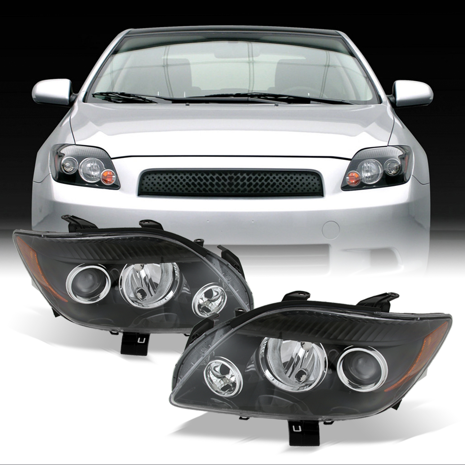 Spyder Scion TC 08-10 Projector Headlights - LED Halo -Replaceable LEDs ...