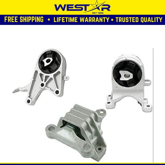 Fits 2008-2012 Chevrolet Malibu 2.4L 6 Speed Trans Transmission Mount Set