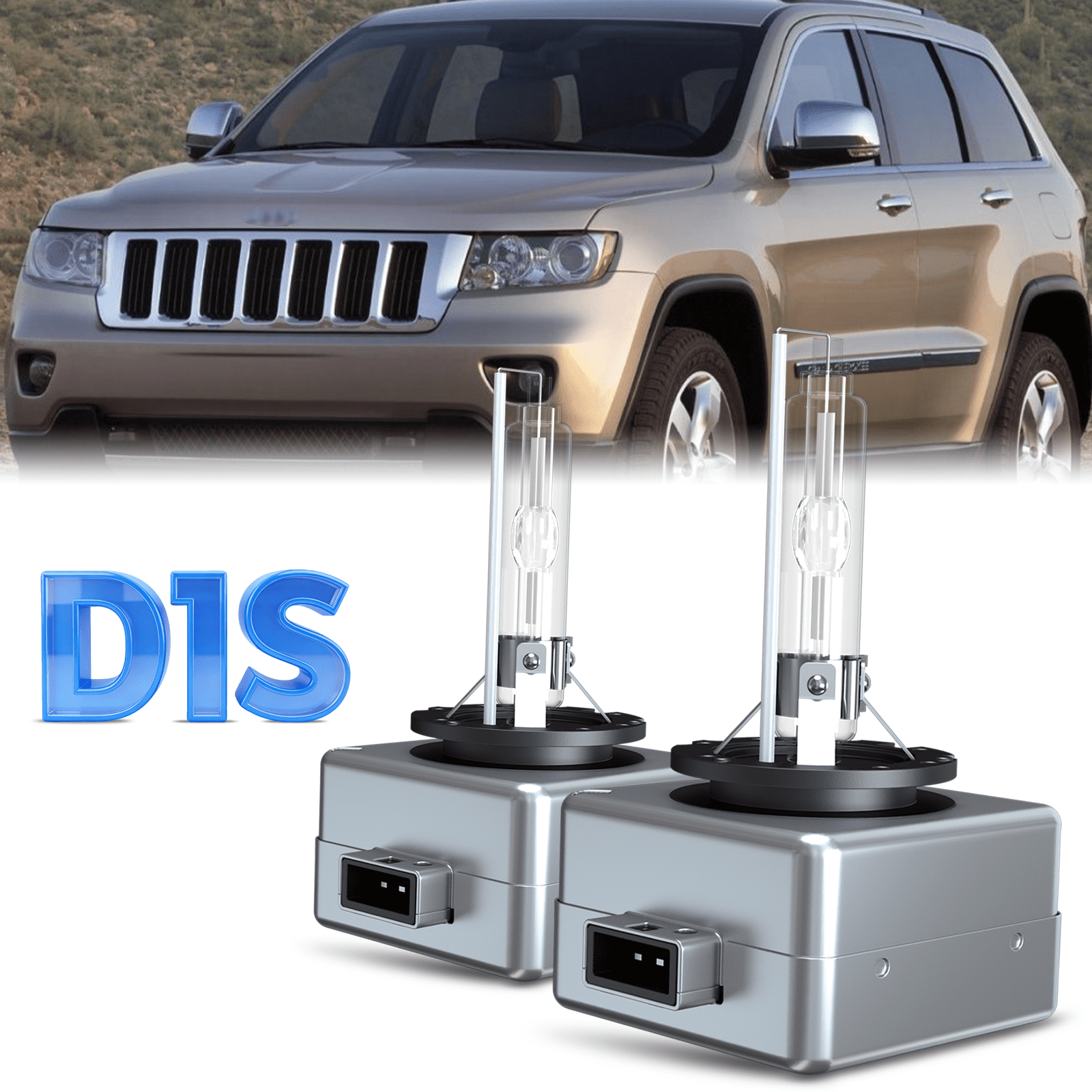 Fits 2008-2013 Jeep Grand Cherokee Overland Summit SRT SRT8 HID Headlight Bulbs D1S Low Beam Replacement Kit 2pcs