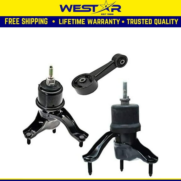 Fits 2008-2013 Toyota Highlander 3.5L Gas Engine Motor & Trans Mount Set 3pcs : A62036, A4259, A4207