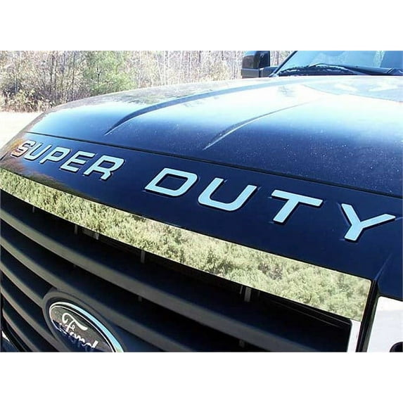 Fits 2008-2016 FORD F250 & F350 SUPERDUTY 2/4-door (Front)-Stainless Steel Graphic/Logo/emblem