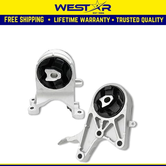Fits 2009-2012 Chevrolet Malibu 2.4L 6 Speed Front & Rear Trans Mount Set 2pc