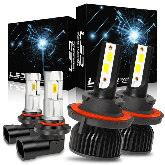 Fits 2009-2012 Mitsubishi Eclipse LED Headlight Bulbs 9008/H13 High Low Beam 9006/9145 Fog Light