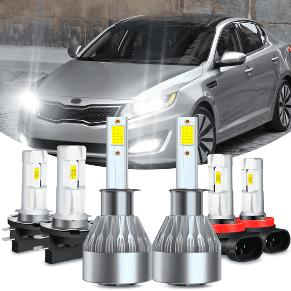 Fits 2011-2013 Kia Optima LED Headlight Bulbs High Low Beam Set + Fog Light 6pcs