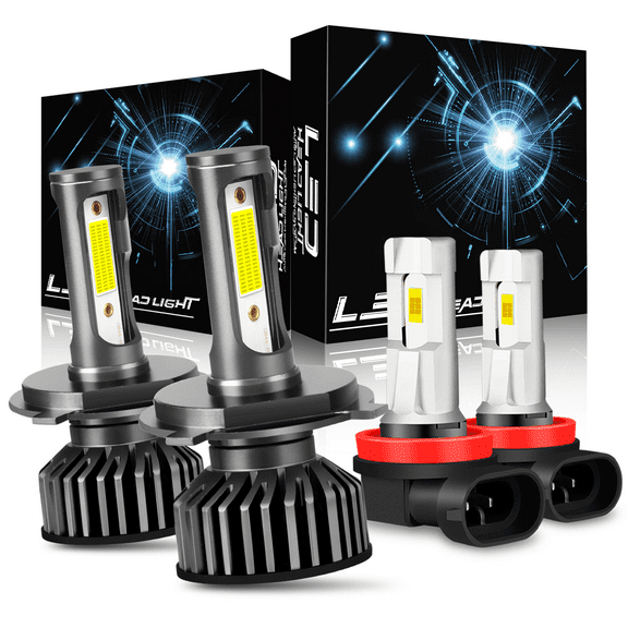 Fits 2011-2015 Ford Fiesta Ikon LED Light Bulb 9003 High Low Beam Headlight H11/H8/H16 Fog Light Combo