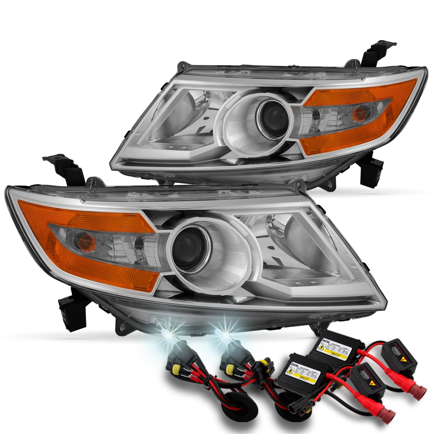 Fits 20112015 Honda Odyssey Amber Corner Halogen Headlights + 6000K HID Kit