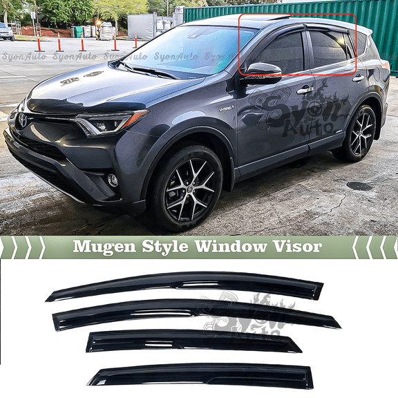 Fits 2013-2018 Toyota RAV4 JDM 3D Wavy Mugen Style Window Visor Rain Guard Vent
