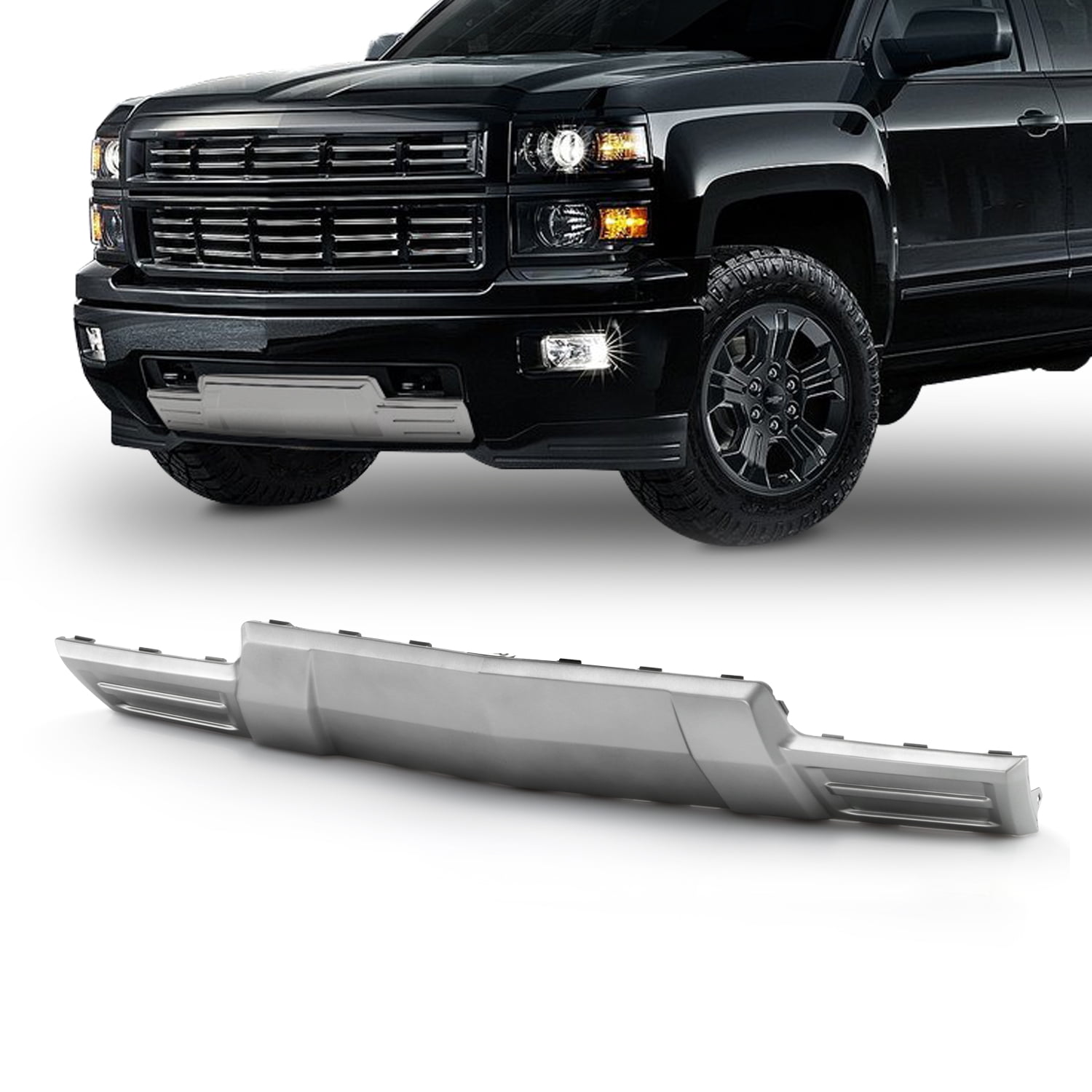 Fits 20142015 Chevy Silverado 1500 Black Model Front Bumper Skid Plate