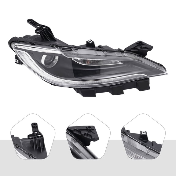 Fits 2016-2017 Chrysler 200 C/Limited Sedan 4-Door Halogen Headlight Right Headlight Headlight High-quality PP PMMA And PC