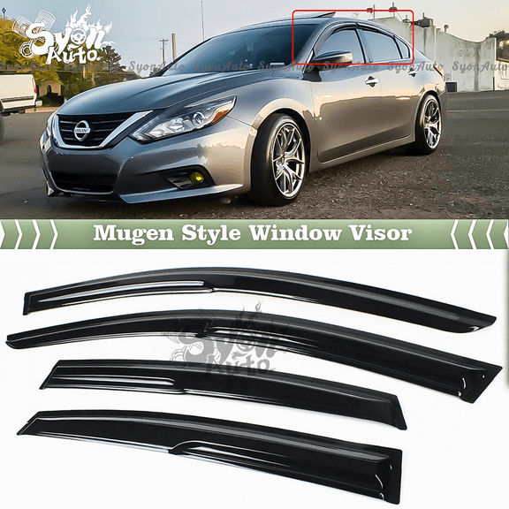 Fits 2016-2018 Nissan Altima 3D JDM Mugen Style Window Visor Rain Guard Deflector
