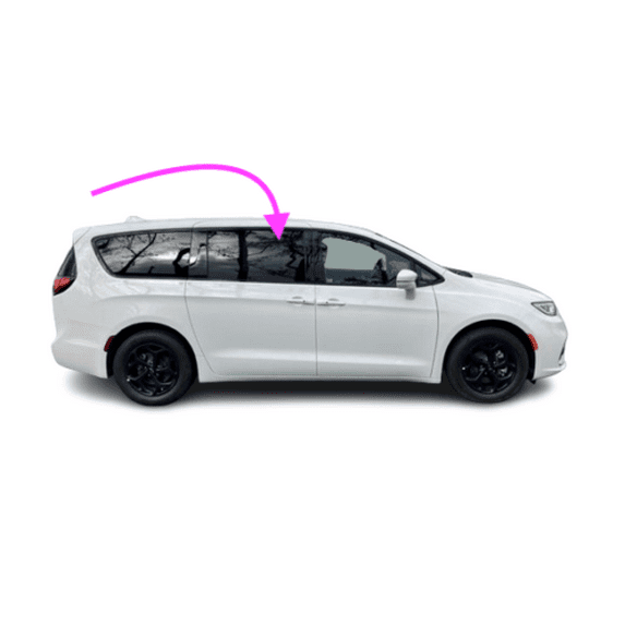 Fits: 2017-2024 Chrysler Pacifica Mini Van Rear Right Sliding Door Window Glass