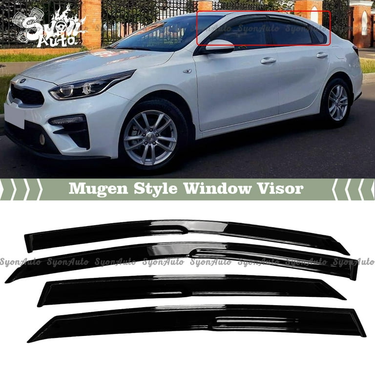Fits 2019 2021 KIA Forte Sedan 3D Mugen Style Window Visor Rain Guard Deflector