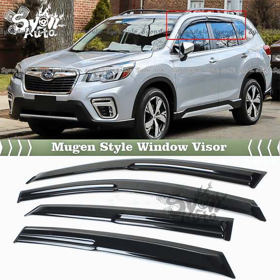 Fits 2019-2021 Subaru Forester 3D JDM Mugen Style Window Visor Rain Guard Deflector