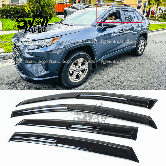 Fits 2019-2021 Toyota RAV4 JDM 3D Mugen Style Window Visor Rain Guard Deflector