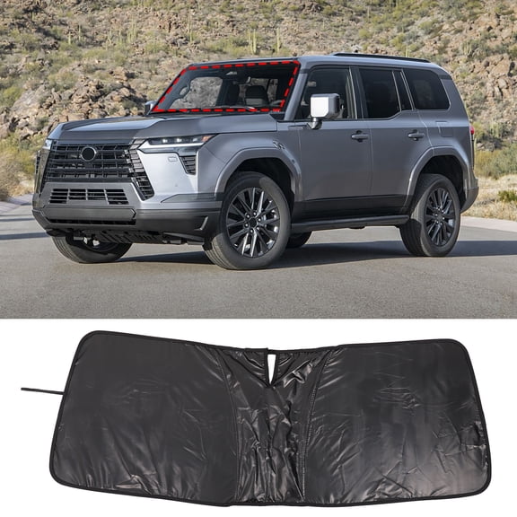 Fits 2024 Lexus GX front glass sunshade, windshield sunshade visor, UV blocker cover, privacy protector, custom sunscreen heat shield, keep your car cool.
