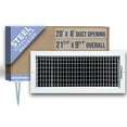 thumbnail image 1 of Fits 20x8 Duct Opening Steel Adjustable Air Supply Grille by Handua | Register Vent Cover Grill for Sidewall and Ceiling | White | Outer Dimensions: 21.75" X 9.75", 1 of 9