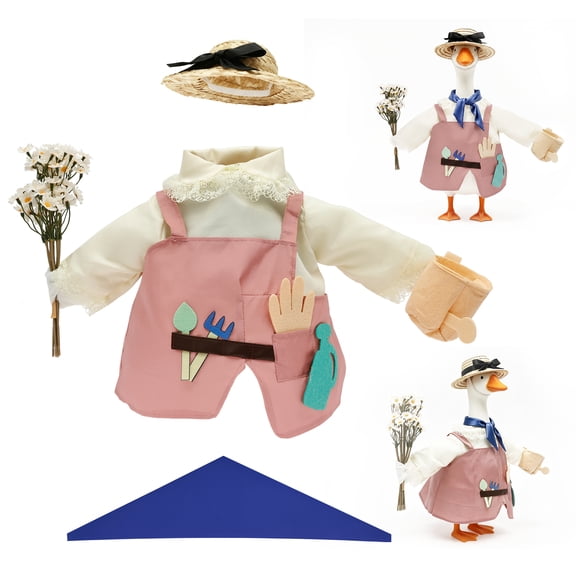 Fits 23" Goose Statue Gardener Porch Goose Outfit Goose Costume Porch Goose Clothes for Cement Plastic Lawn Goose Statue