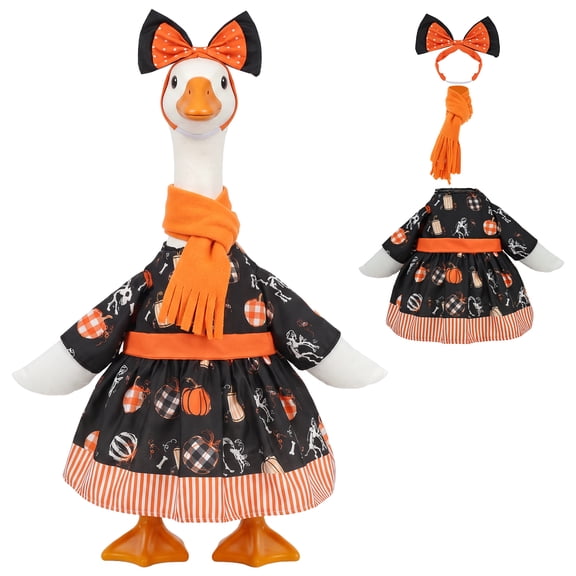 Fits 23" Goose Statue Porch Goose Outfit Exquisite Goose Costume Porch Goose Clothes for Halloween