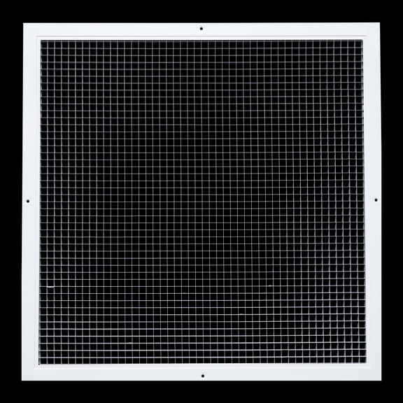 Fits 24x24 Duct Opening | Aluminum Eggcrate Return Air Grille | Low Noise & High Air Flow, Rust Proof Vent Cover Grill for Sidewall & Ceiling | White | Outer Dimensions: 25.75" X 25.75"