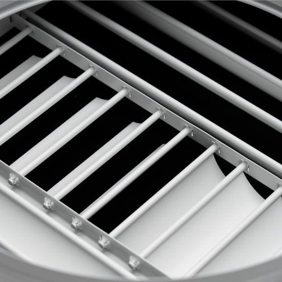 Fits 24x24 Steel T-Bar Drop Ceiling Grid | 2x2 Feet Lay in Steel Perforated Face Air Supply Diffuser with Round 6" [Neck Size] by Handua | Drop Ceiling Vent | White | Out Dim: 23-3/4" x 23-3/4"