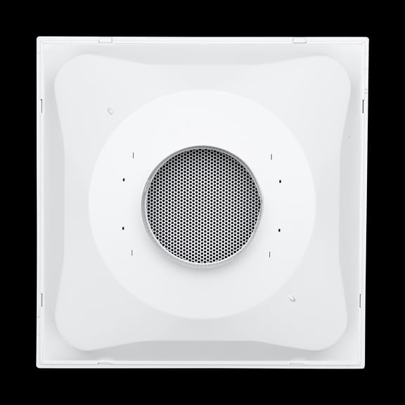 Fits 24x24 Steel T-Bar Drop Ceiling Grid | 2x2 Feet Lay in Steel Perforated Face Return Air Grille with Round 8" [Neck Size] by Handua | Drop Ceiling Vent | White | Out Dim: 23-3/4" x 23-3/4"