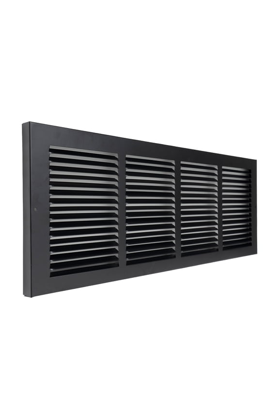 Fits 24x8 Duct Opening | Steel Baseboard Return Air Grille by Handua | Vent Cover Grill | 7/8" Margin Turnback [Depth] to Fit Baseboard | Black | Outer Dimensions: 25.75"W X 9.75 "H