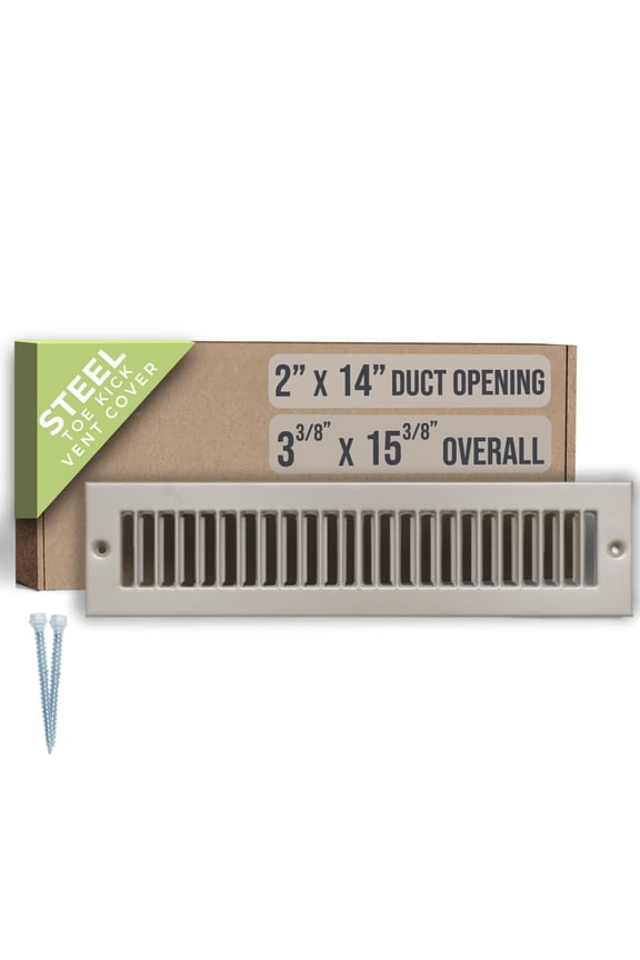 Fits 2x14 Duct Opening | Toe Kick Vent Cover by Handua | Cabinet Toe Kick Space Register Grille | HVAC Toe Space Vent Cover | Outer Dimensions: 3 3/8" X 15 3/8" | Brown