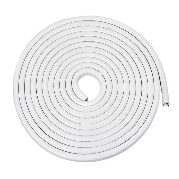 Uxcell Fits 3/32"-7/32" Edge 16.4Ft/5MEdge Trim U Seal w Iron Sheet White Plastic