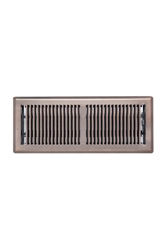 Fits 4x12 and 12x4 Duct Opening | Floor Register with Contemporary Louvered Design by Handua | Heavy Duty Walkable Design with Damper | Floor Vent Grille | Easy to Adjust Air Supply Lever | Bronze