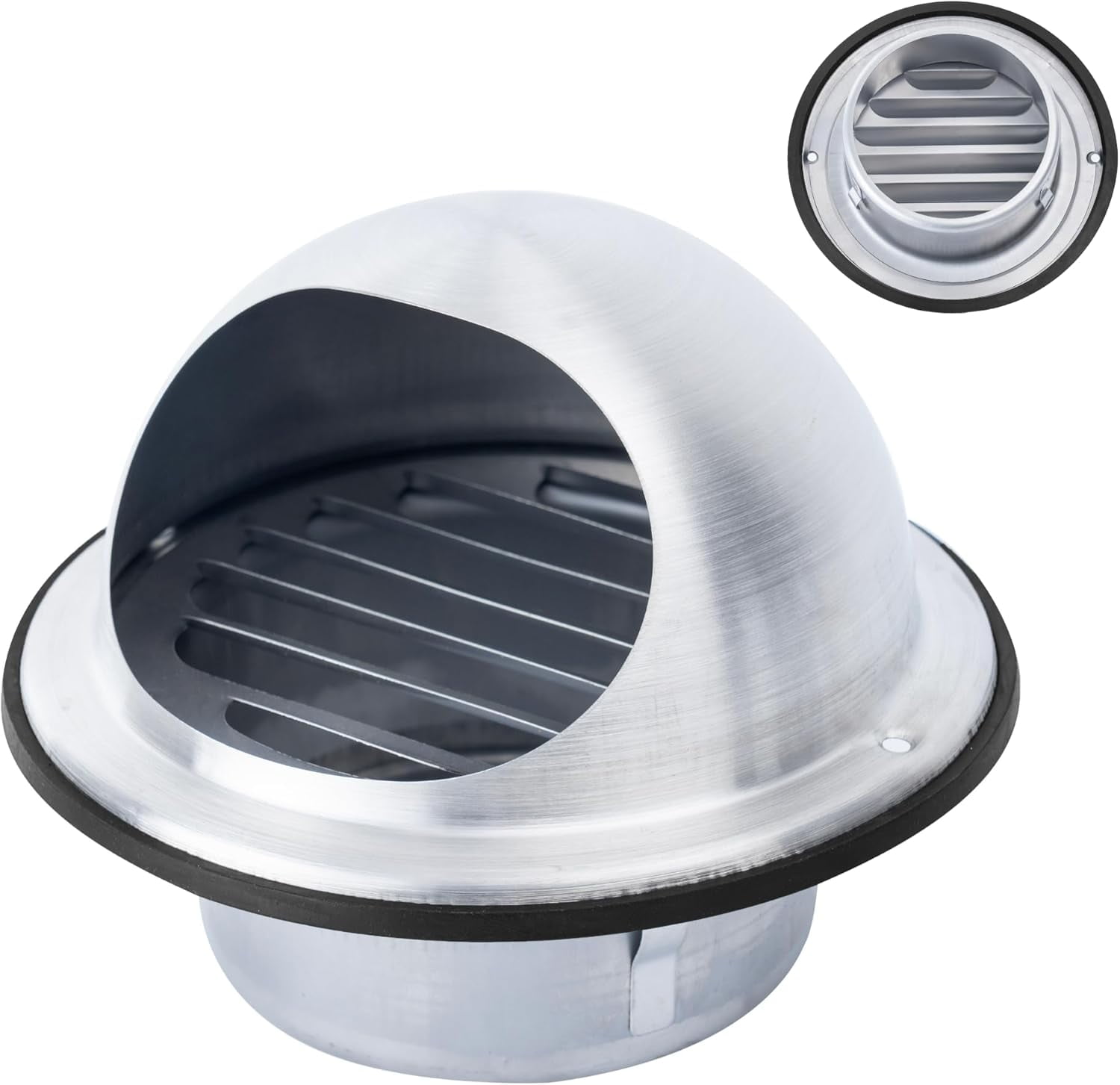 Fits Neck Dryer Duct Stainless Steel Round Air Dryer Vent Cover Hood With Rubber Seal