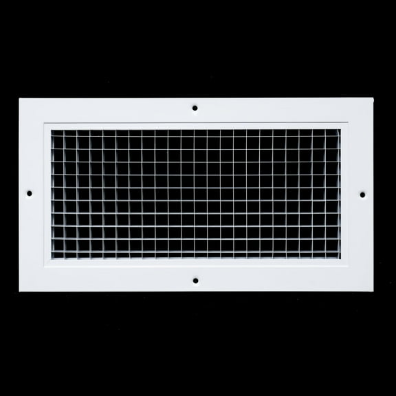 Fits 6x12 and 12x6 Duct Opening | Aluminum Eggcrate Return Air Grille | Low Noise & High Air Flow, Rust Proof Vent Cover Grill for Sidewall & Ceiling | White | Outer Dimensions: 7.75" X 13.75"