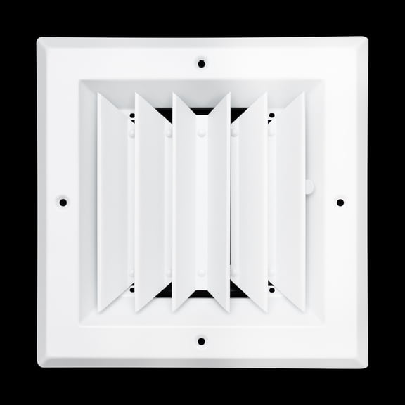 Fits 6x6 Duct Opening 2 WAY Aluminum Square Ceiling Diffuser by Handua | Register Vent Cover Grille for Ceiling | Rust Proof | White | Out Dim: 7.75" X 7.75"