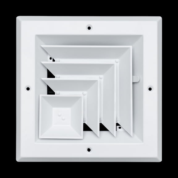 Fits 6x6 Duct Opening 2 WAY Aluminum Square Ceiling Diffuser by Handua | Register Vent Cover Grille for Ceiling | Rust Proof | White | Out Dim: 7.75" X 7.75"