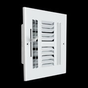 Fits 6x6 Duct Opening 4 WAY Steel Air Supply Diffuser by Handua | Register Vent Cover Grille for Sidewall and Ceiling | White | Outer Dimensions 7.75" X 7.75"