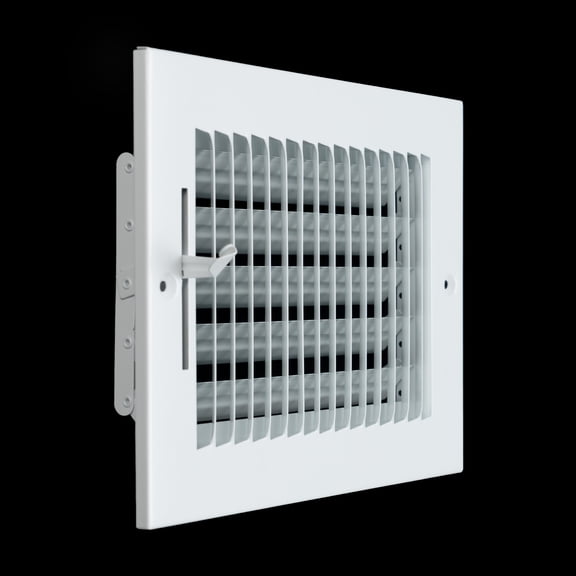 Fits 8x6 Duct Opening 1 WAY Steel Air Supply Diffuser by Handua | Register Vent Cover Grille for Sidewall and Ceiling | White | Outer Dimensions: 9.75" X 7.75"