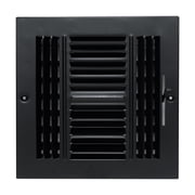 Fits 8x8 Duct Opening 4 WAY Steel Air Supply Diffuser by Handua | Register Vent Cover Grille for Sidewall and Ceiling | Black | Out Dim 9.75" X 9.75"