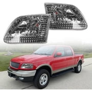Fits 97-03 Ford F-150 Expedition Headlights Euro Projector Headlamp Chrome Clear