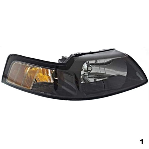 Fits 99-04 Mustang Right Passenger Headlamp Assembly w/Smoked Lens